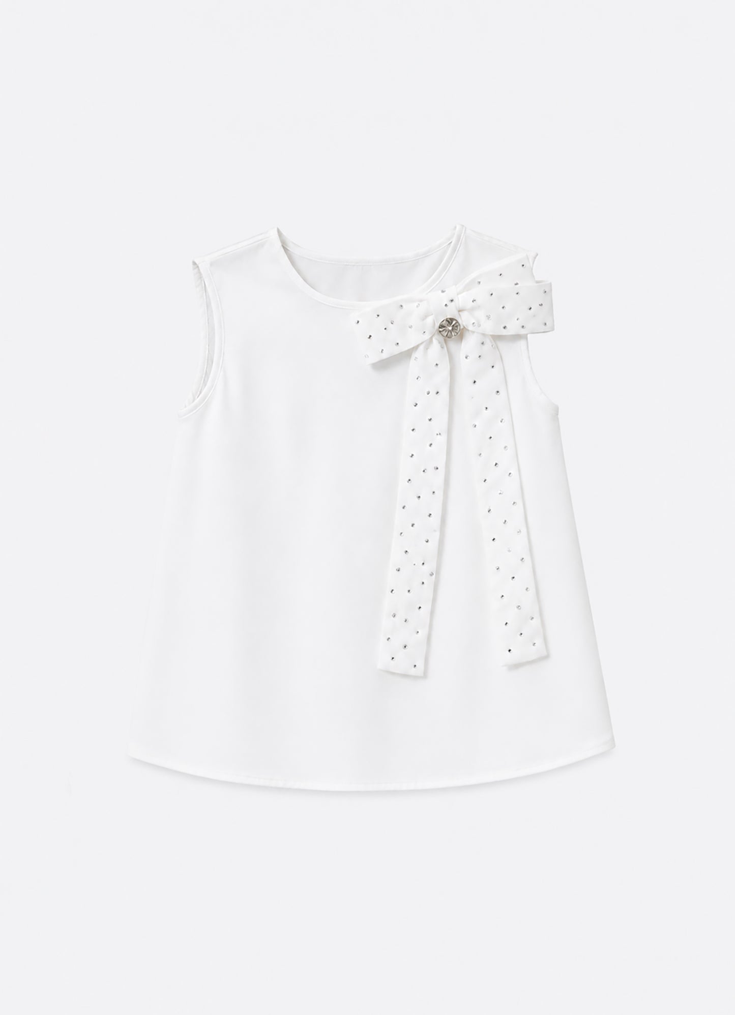 Blusa Tricoline Laço Cristais