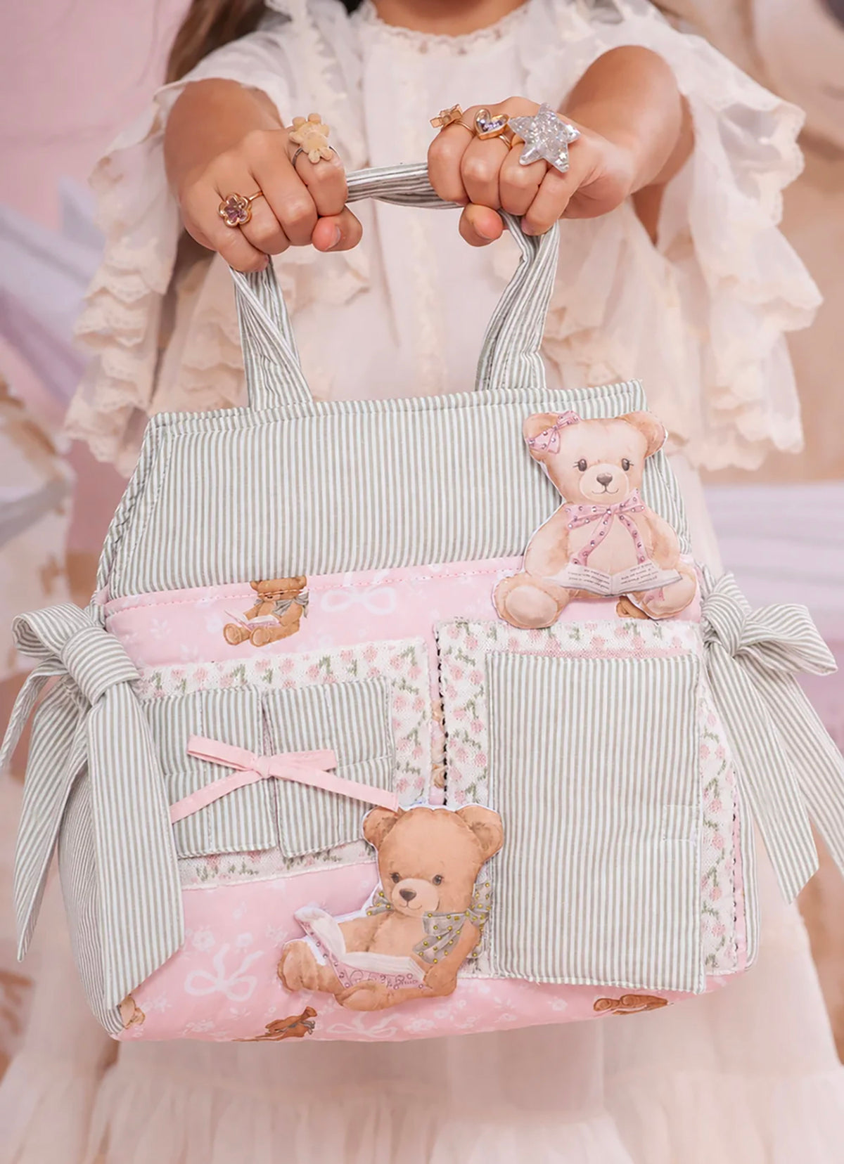 Bolsa Conceito Casinha Ursinhas Puffer
